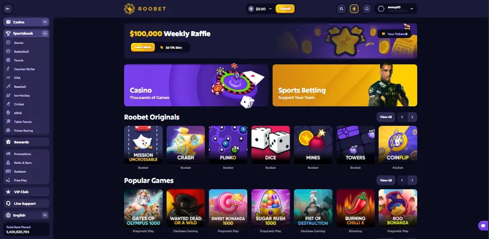 roobet casino main image